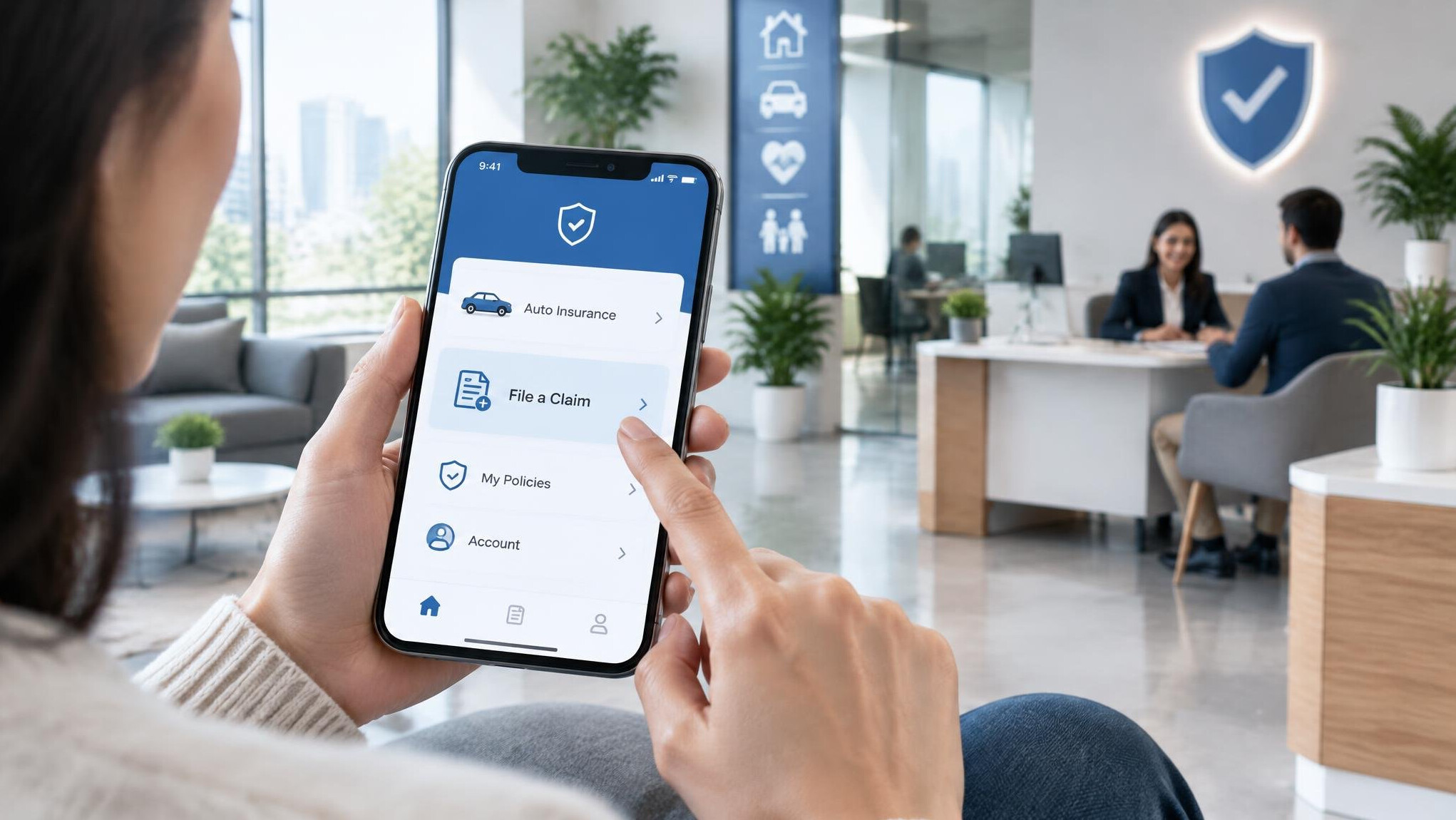 insurance app on smartphone